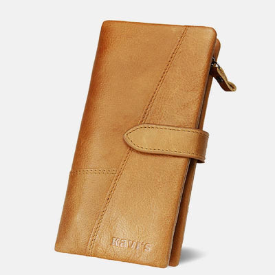 RFID Large Capacity Vintage Genuine Leather Purse