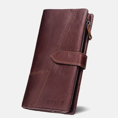 RFID Large Capacity Vintage Genuine Leather Purse