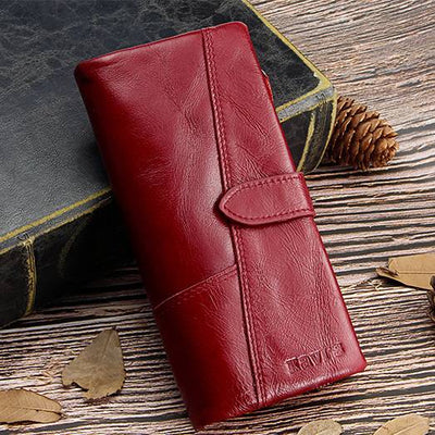 RFID Large Capacity Vintage Genuine Leather Purse