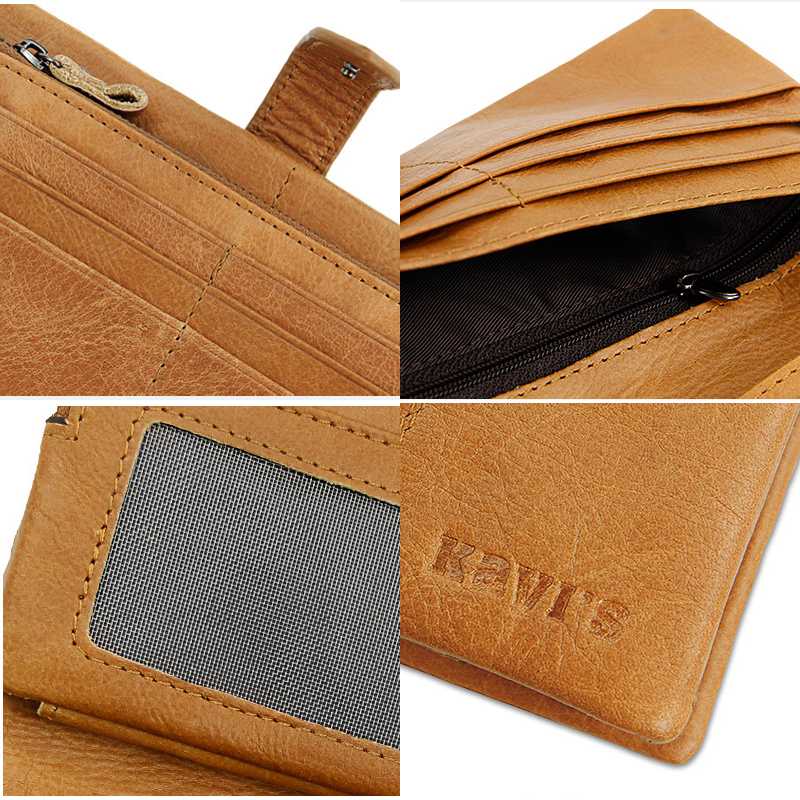 RFID Large Capacity Vintage Genuine Leather Purse