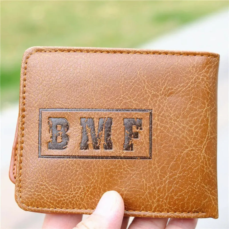 Bad Mother F**ker Print Wallet For Men Vegan Leather Purse