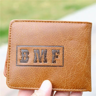 Bad Mother F**ker Print Wallet For Men Vegan Leather Purse