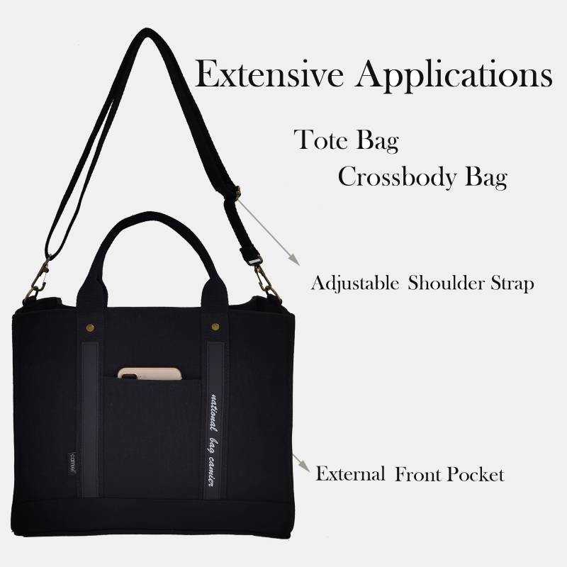 Laptop Tote Handbag Canvas Shoulder Bag Briefcase for Travel Office School