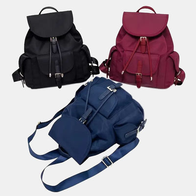 Drawstring Clamshell Backpack For Weekender Minimalist Waterproof Oxford Daypack
