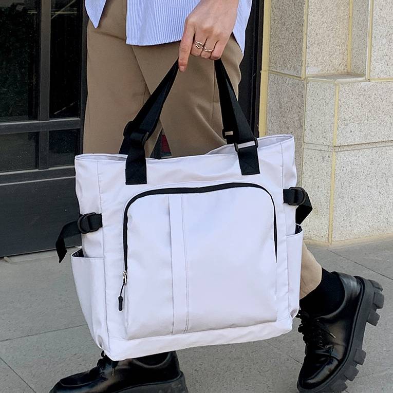 Tote Bag For Women Men Minimalist Casual Solid Color Storage Bag