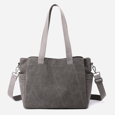 Triple Compartment Tote Travel Shopping Canvas Bags Purses