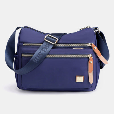 4 Zip Crossbody Nylon Purse for Women Casual Shoulder Bag