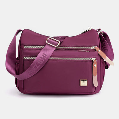 4 Zip Crossbody Nylon Purse for Women Casual Shoulder Bag