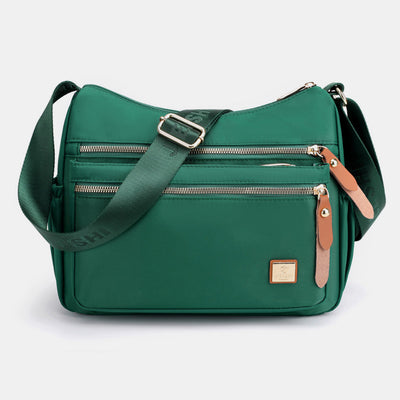 4 Zip Crossbody Nylon Purse for Women Casual Shoulder Bag