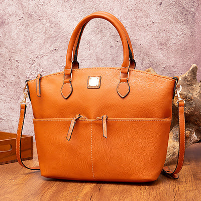 Lychee Pebble Grain Tote For Lady Classic Crossbody Leather Bag