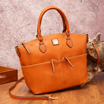 Lychee Pebble Grain Tote For Lady Classic Crossbody Leather Bag
