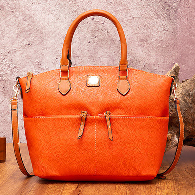 Lychee Pebble Grain Tote For Lady Classic Crossbody Leather Bag