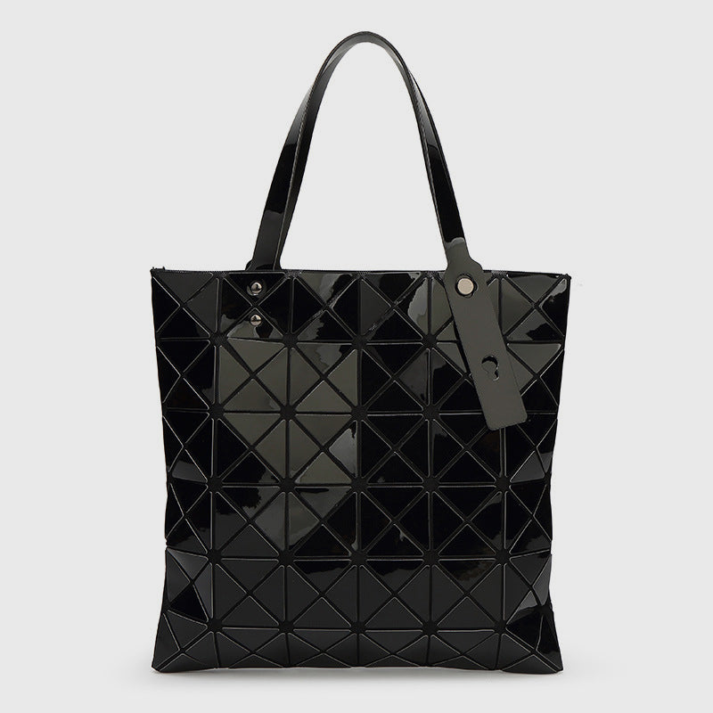 Geometric Diamond Shoulder Bag Minimalist Solid Color Women Handbag - Black - image 18