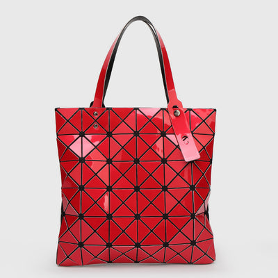 Geometric Diamond Shoulder Bag Minimalist Solid Color Women Handbag - Crimson - image 15