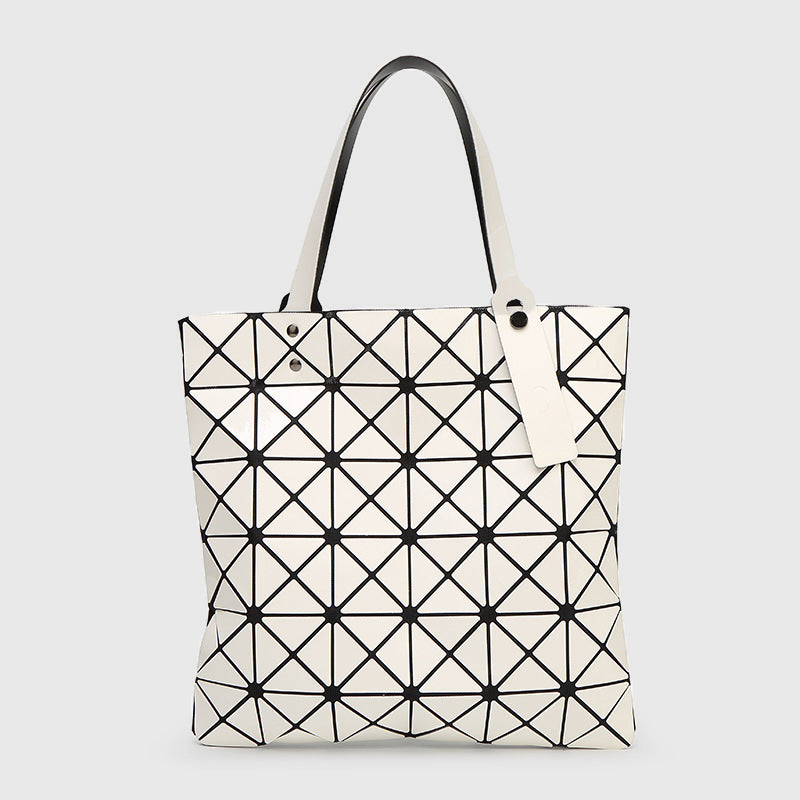 Geometric Diamond Shoulder Bag Minimalist Solid Color Women Handbag - FloralWhite - image 14