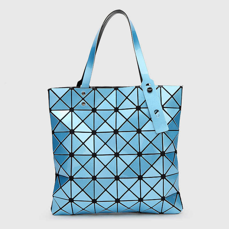Geometric Diamond Shoulder Bag Minimalist Solid Color Women Handbag - LightSkyBlue - image 16
