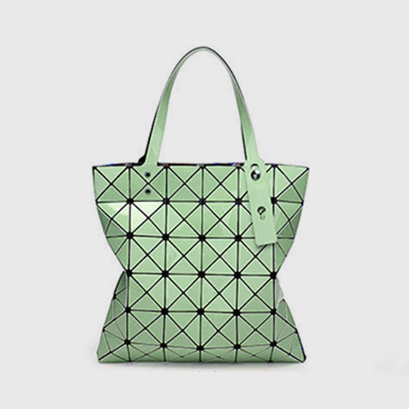 Geometric Diamond Shoulder Bag Minimalist Solid Color Women Handbag - DarkSeaGreen - image 19