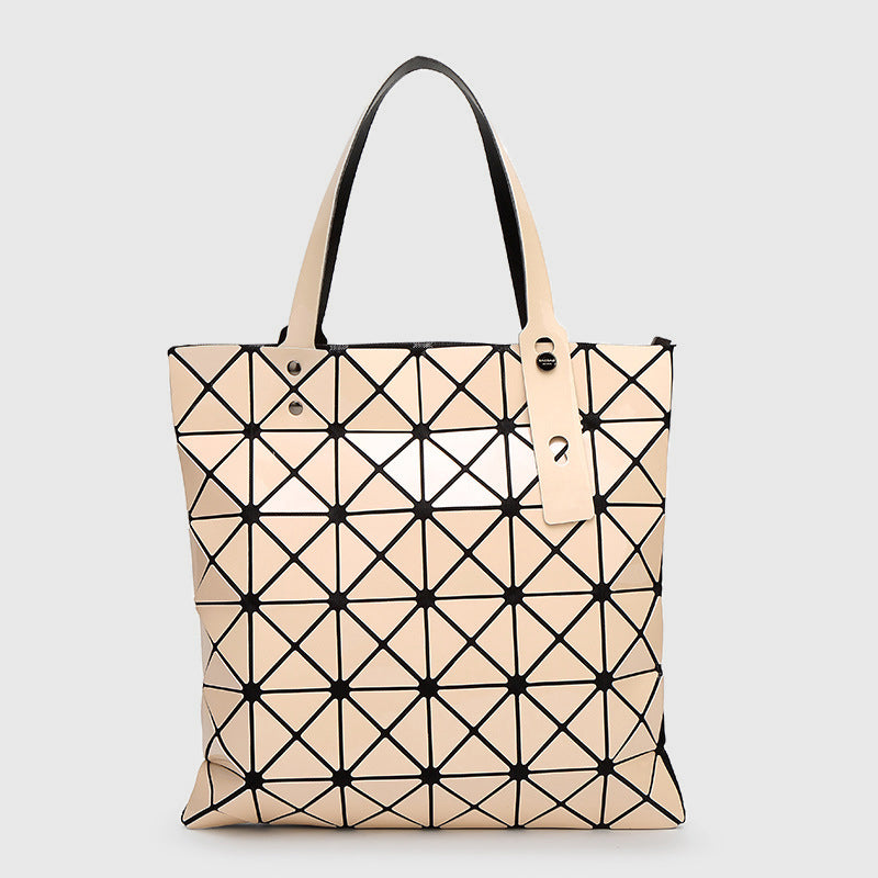 Geometric Diamond Shoulder Bag Minimalist Solid Color Women Handbag - Moccasin - image 24