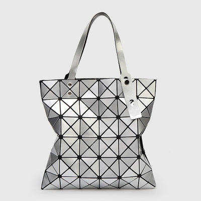 Geometric Diamond Shoulder Bag Minimalist Solid Color Women Handbag - LightGray - image 1
