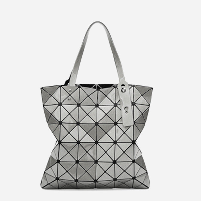 Geometric Diamond Shoulder Bag Minimalist Solid Color Women Handbag - Silver - image 22