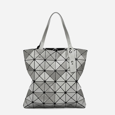 Geometric Diamond Shoulder Bag Minimalist Solid Color Women Handbag - Silver - image 22