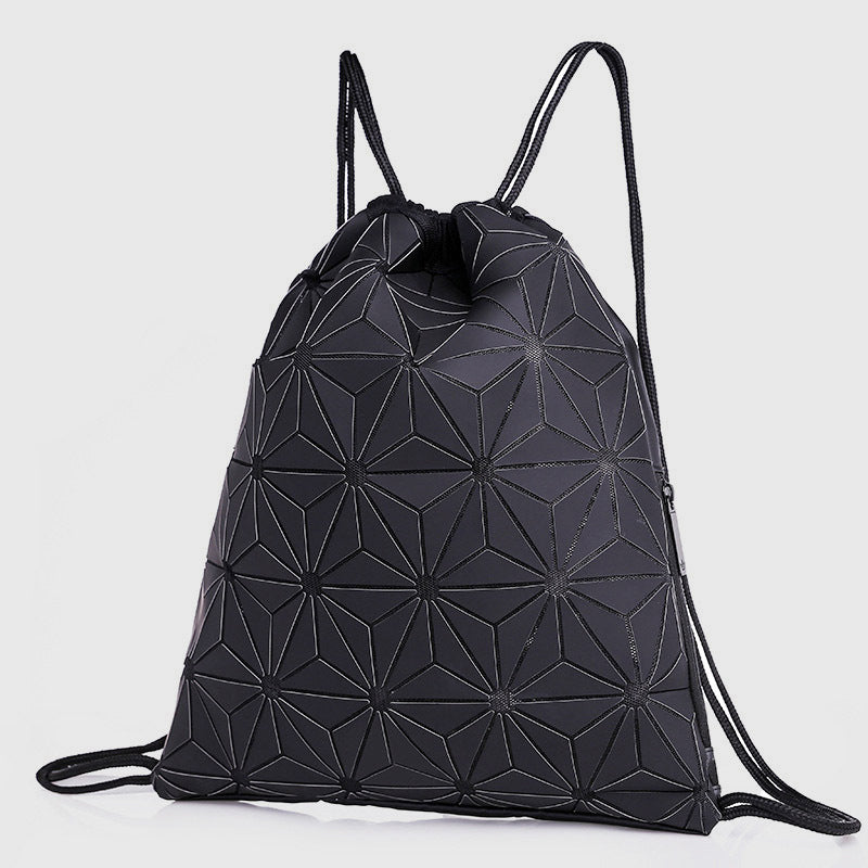Luminous Geometric Backpack For Women Men Outdoor Drawstring Daypack