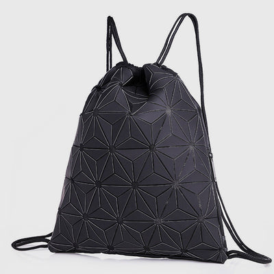 Luminous Geometric Backpack For Women Men Outdoor Drawstring Daypack