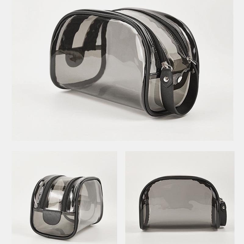 Transparent Black Toiletry Bag For Women Multifunctional Storage Bag