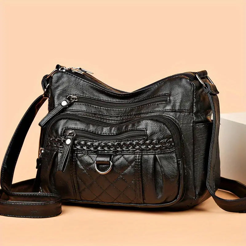 Crossbody Bag For Women Twist Design Plain Color Classic Purse