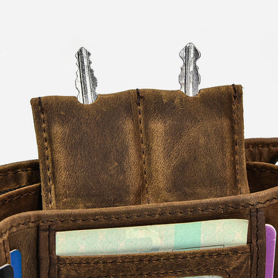 Wallet With Chain Mens Multiple Card Slot Triple Fold Purse