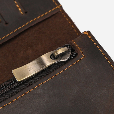 Long Bifold Wallet With Leather Chain Protect For Men