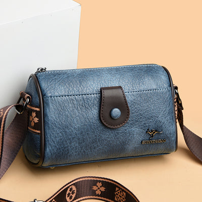 Retro Lady Underarm Bag Wide Strap Simple Women Crossbody Bag