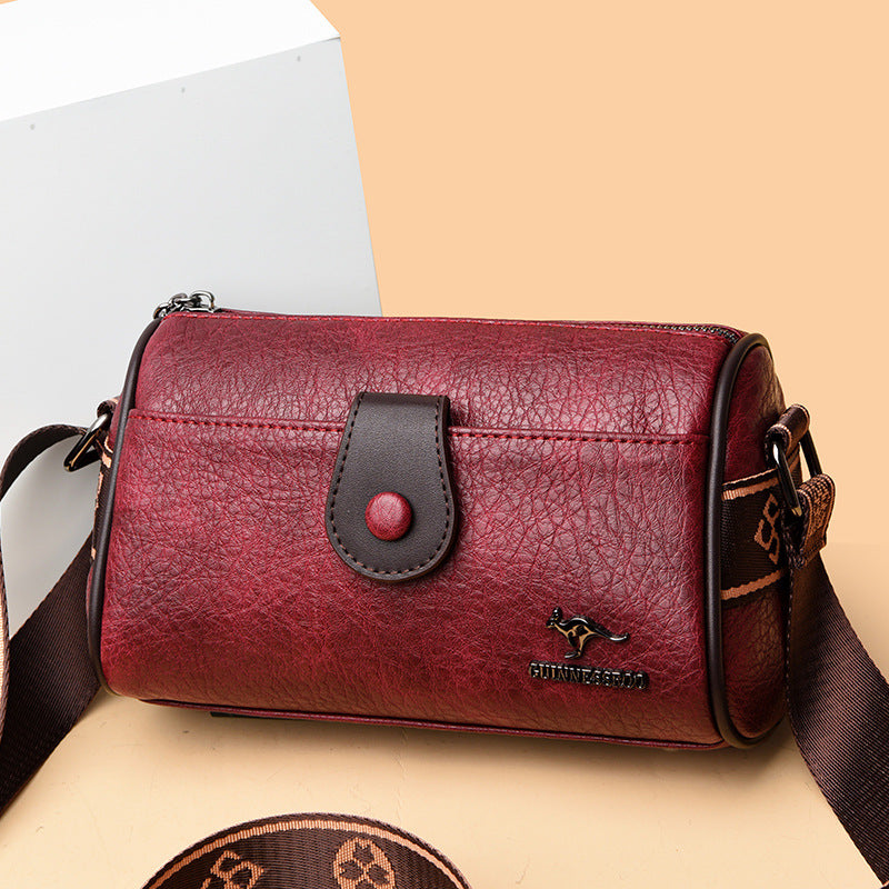 Retro Lady Underarm Bag Wide Strap Simple Women Crossbody Bag