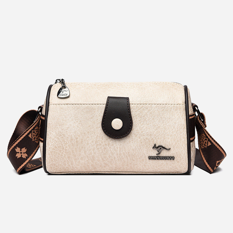 Retro Lady Underarm Bag Wide Strap Simple Women Crossbody Bag
