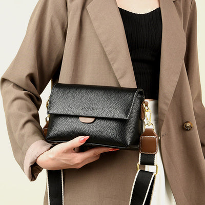 Faux Leather Crossbody Cell Phone Purse with 2 Shoulder Strap