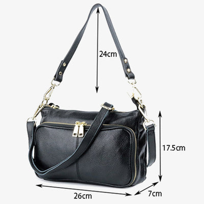 Pebble Genuine Leather Crossbody Bag For Women Simple Underarm Purse