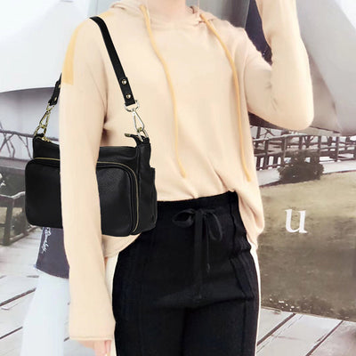 Pebble Genuine Leather Crossbody Bag For Women Simple Underarm Purse