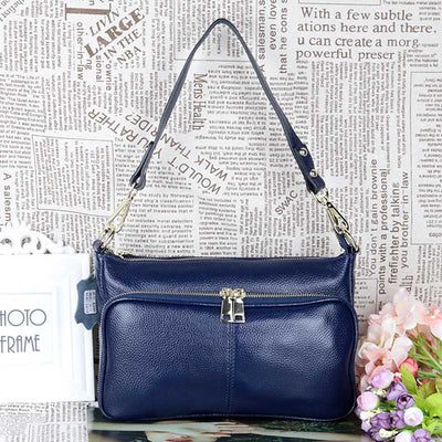 Pebble Genuine Leather Crossbody Bag For Women Simple Underarm Purse