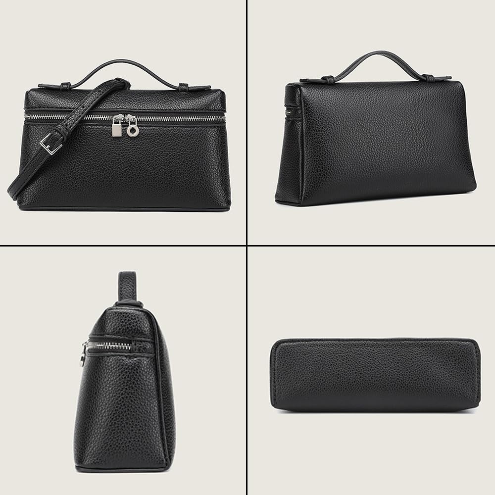 Pebble Grain Leather Handbag Elegant Slim Underarm Bag For Women