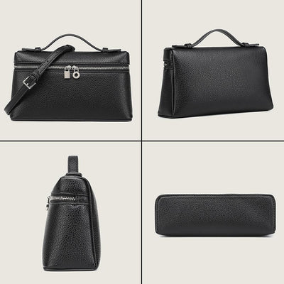 Pebble Grain Leather Handbag Elegant Slim Underarm Bag For Women