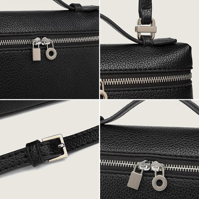 Pebble Grain Leather Handbag Elegant Slim Underarm Bag For Women