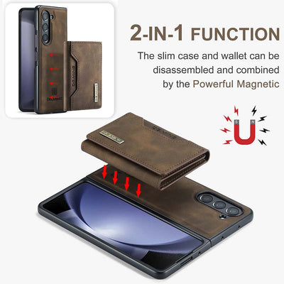 Samsung Fold Magnetic Card Case for Z Fold 4/5/6, S24, Protective Leather Case