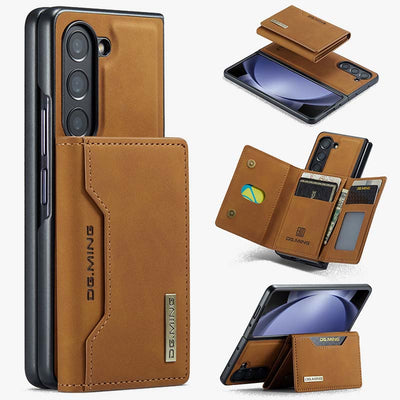 Samsung Fold Magnetic Card Case for Z Fold 4/5/6, S24, Protective Leather Case
