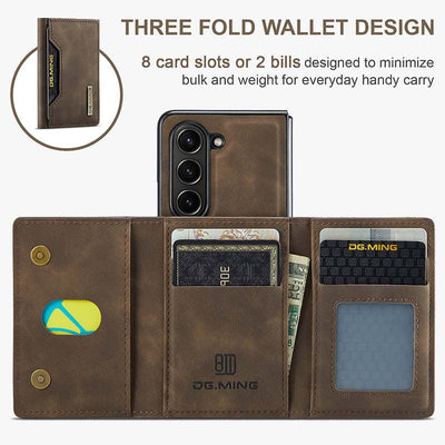 Samsung Fold Magnetic Card Case for Z Fold 4/5/6, S24, Protective Leather Case