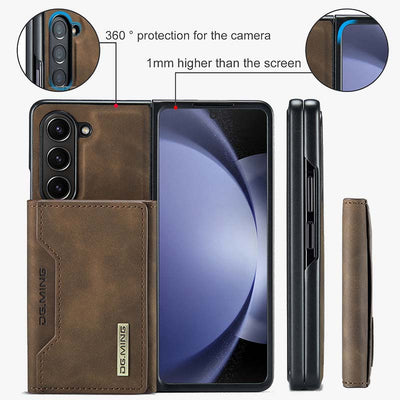 Samsung Fold Magnetic Card Case for Z Fold 4/5/6, S24, Protective Leather Case