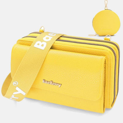 2 Pcs Phone Bag Coin Purse Faux Leather Women Crossbody Bag Wallet