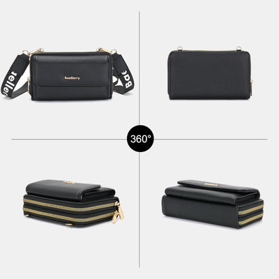 2 Pcs Phone Bag Coin Purse Faux Leather Women Crossbody Bag Wallet