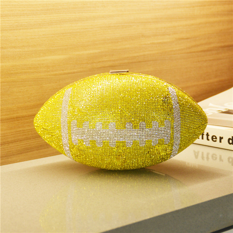 Rhinestone Banquet Evening Bag For Women Sparkle Football Purse