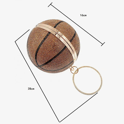 Rhinestone Basketball Purse Women Sprakle Handbag Party Evening Bag