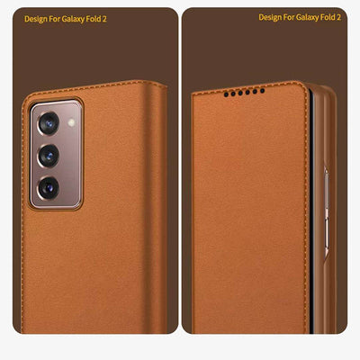 Samsung Z Fold 2/3/4/5/6 Split Clamshell Leather Phone Case
